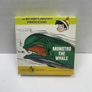 Vintage Walt Disney “ Pinocchio Monstro the Whale”Super 8 mm B&W Silent Film USA - Picture 1 of 12