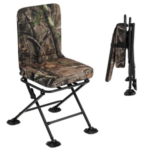 Folding Silent Swivel Blind 360°Swivel Hunting Chair w/All-terrain Foot Pads - Picture 1 of 10