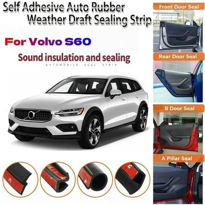 Door Edge Rubber Seal Strip Weather Draft Wind Noise Reduction k For Volvo S60 - Image 1 of 4