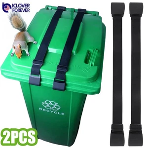 2PCS Trash Can Locks Garbage Bins Security Strap for Outdoor Raccoon Bear Proof - Picture 1 of 9