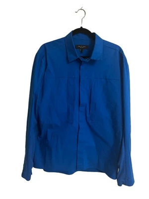 Rag@Bone New York Shirt Jacket Men’s Size Large Blue Nylon With Side/Arm Insert - Image 1 of 4