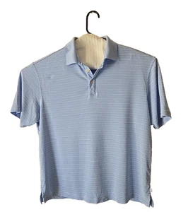 Camisa Polo Tommy Bahama Para Hombres Grande Azul Mezcla Modal Acanalada Manga Corta - Imagen 1 de 12
