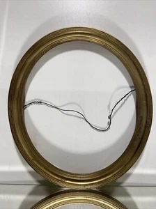 VTG. Picture Frame English 18.25" x 16.25" Oval Wood Picture Frame Gold - Picture 1 of 21