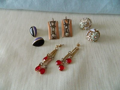 Lote PENDIENTES BISEL Cuelga, LÁGRIMA GOTA, ESFERA, RECTÁNGULO Formas Metal y Esmalte Foto 1 de 4