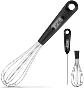 2 in 1 Stainless Steel Whisk Candy Chocolate Yogurt thermometer Probe 12 inch - Picture 1 of 6
