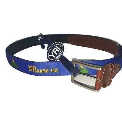 Cinto azul para taco de golfe YRI "The Bramblers" jogador de golfe batendo bola dos arbustos - Imagem 1 de 4