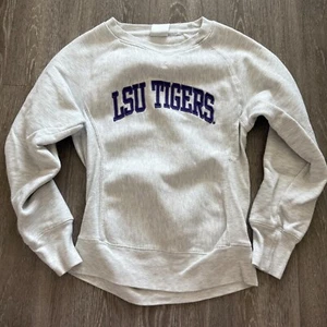 Vintage Youth LSU Tigers College Kids Sweatshirt Crewneck ~ Sz 4/6 Reserve Weave - Picture 1 of 6