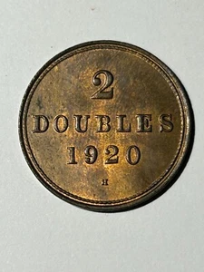 1920 George V Guernsey 2 Doppel - Bild 1 von 2