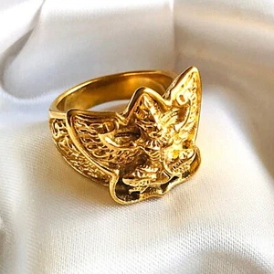 Anillo Garuda Phayakrut Amuleto Tailandés Chapado en Oro Fuerza Extremadamente Potente - Imagen 1 de 4