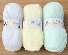 Woolcraft Baby Care DK , 3 x 100g Neutral Shade Bundle, White, Lemon, Mint Yarn