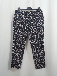 Ladies Size 12 Black Mix Trousers With Pockets By DOROTHY PERKINS - Picture 1 of 12