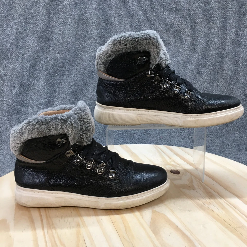 Johnston and Murphy Botas Mujer 9 M Piel Sintética Borde Botines Tenis Negras Foto 1 de 4