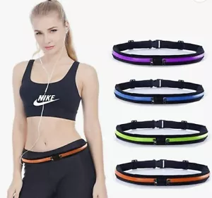 Neu 2 Taschen Reflektierender Laufgürtel Verstellbar Joggen Laufen Grün - Bild 1 von 7