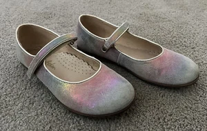 Mini Boden Mary Jane Flat Iridescent Rainbow - Girls Size 34 - Picture 1 of 10