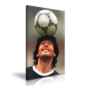 Diego Armando Maradona Fußballer Ikone aufgespannte Leinwand Wandbild /3 - Bild 1 von 7