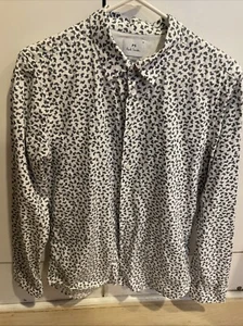 Paul Smith Shirt Mens Medium Blue Button Up Turtles Lightweight - Picture 1 of 4