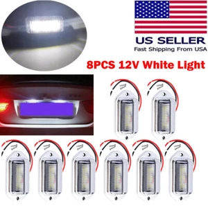 8X Universal 6 LED License Plate Tag Light Lamp White Truck Trailer SUV Car RV - Picture 1 of 9
