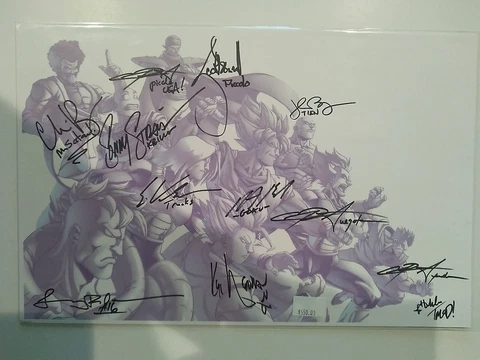 Dragon Ball Z Cast Signed Print 13 Autos Chris Sabat Eric Vale Cover