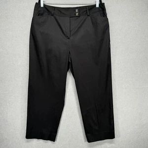 Jones New York Pants Womens Size 16 Black Stretch Capri Career Office Ribbed NWT - Picture 1 of 12