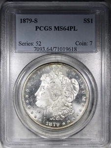 1879-S Morgan Dollar PCGS MS64PL Proof Like Flashy Mirrors - Picture 1 of 2
