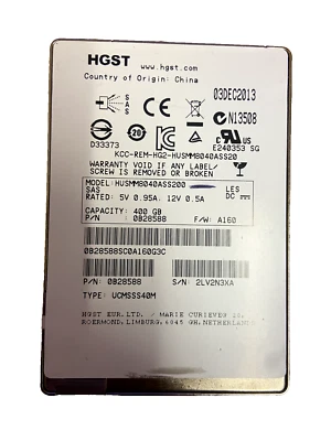 HUSMM8040ASS200 HGST Ultrastar SSD800MM SAS3 Enterprise SSD 400GB - Image 1 of 2