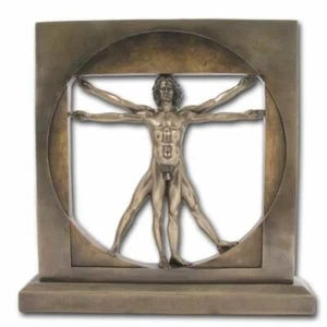 L HOMME VITRUVIEN FACON BRONZE STATUETTE - Imagen 1 de 1
