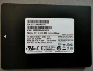 Disque SSD Samsung PM863a 1,92 To 2,5 pouces SATA MZ7LM1T9HMJP-00005 MZ-7LM1T9N - Photo 1/4