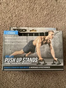 TKO Core Training Workout Exercise Push Up Bars Black And Grey - Picture 1 of 2