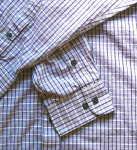Club Room Shirt Mens Large Purple White Gray Plaid Button Up Long Sleeve 16" - Picture 1 of 4