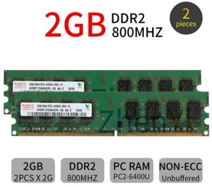 MEMORIE RAM HYNIX 4 GB (2 x 2 GB) DDR2 800 MHz 1,8 V DIMM - PER MB CON CPU INTEL - Imagen 1 de 6