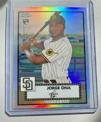 2021 Topps Chrome Platinum Anniversary Refractor Jorge Ona RC San Diego Padres - Image 1 of 2