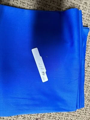Vintage Royal  Blue Fabric 46W Cloth Cotton Quilt Dress Lining Skirt 2 Yds Plain - Image 1 of 4