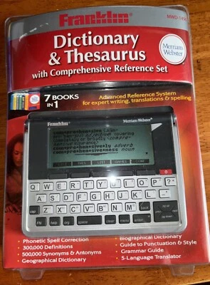 SEALED Franklin Dictionary & Thesaurus with Comprehensive Reference Set MWD-1490 - Image 1 of 2