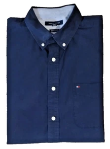 Tommy Hilfiger uomo manica corta blu navy con bottoni vestibilità classica taglia XL - Foto 1 di 4