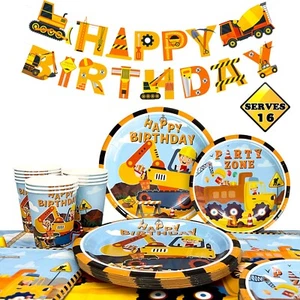 Construction Car Party Supplies Construction Party Decorations Plates Tableware - Picture 1 of 11