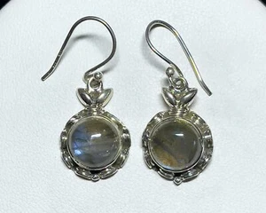 Natural Labradorite 925 Sterling Silver Earrings Jewelry JY1273 - Picture 1 of 1
