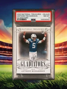 Panini National Treasures 2023 - Gladiators Anthony Richardson/50 (RC) - PSA 8 - Imagen 1 de 2