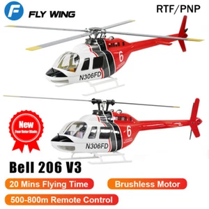Flywing Bell 206 V3 RC Helicopter 6CH M10 GPS H1 Flight Controller Hovering - Picture 1 of 23