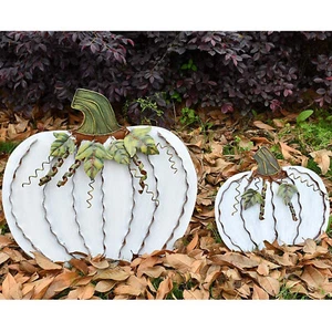 Metall Kürbisse Herbst Ernte Deko Erntedank stehend Kürbis Deko - Bild 1 von 18