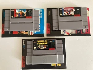 3 SNES Original Video Games&Manuals-Wheel of Fortune/NHLP Hockey/Madden Football - Picture 1 of 2