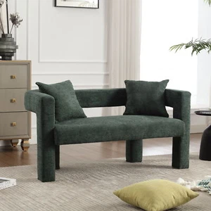 COOLMORE Modern Chenille Loveseat Sofa , Comfy Upholstered 2-Seater Sofa, Small - Picture 1 of 11