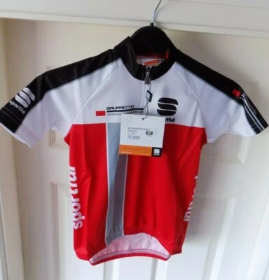 Sportful Kid Gruppetto Cycling Jersey - 8Y - Fit Height 128 cm - Red/White/Black - Image 1 of 4
