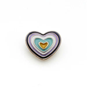 5pcs Layered Heart Buttons Enamel for Clothing DIY Sewing Scrapbooking 18/23mm - Picture 1 of 10