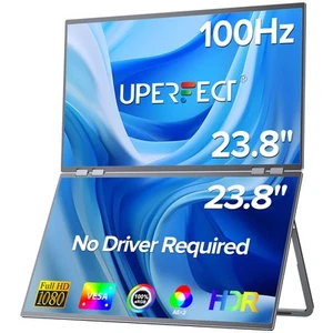 UPERFECT 23,8 Zoll Faltbarer Dual Screen Mobiler Monitor 100Hz Gaming Bildschirm - Bild 1 von 7
