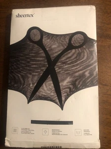 XS Black Sheertex Women's Modern Diamond Sheer Rip Resist Tights Pantyhose NEW - Picture 1 of 5