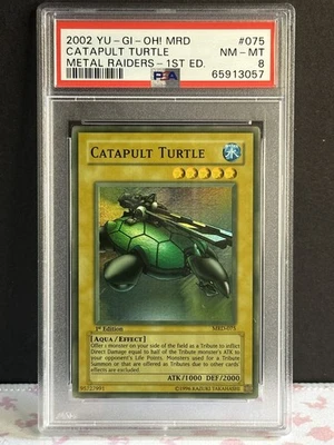 Yu-Gi-Oh! 2002 Catapult Turtle MRD-075 1st Edition Super Rare *Heavy Fade* PSA 8 - Image 1 of 2