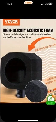 Microphone windscreen Pop Filter for Mic, Vocal Isolation Booth Portable Equi... - Image 1 of 3