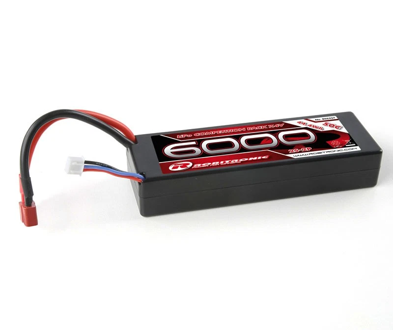 Robitronic Lipo 7 4v 6000mah 50c 2s-2p Racing Pacco Presa T