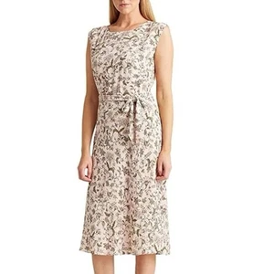 Lauren Ralph Lauren Georgette Kleid Rosa Geblümt Größe 16W - Bild 1 von 6