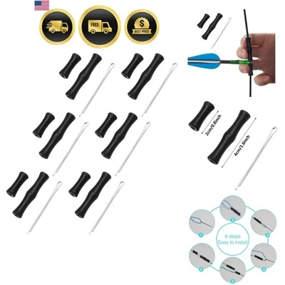 Archery Finger Guards Sets for Hunting and Practice Black 6 Pack - Image 1 of 4